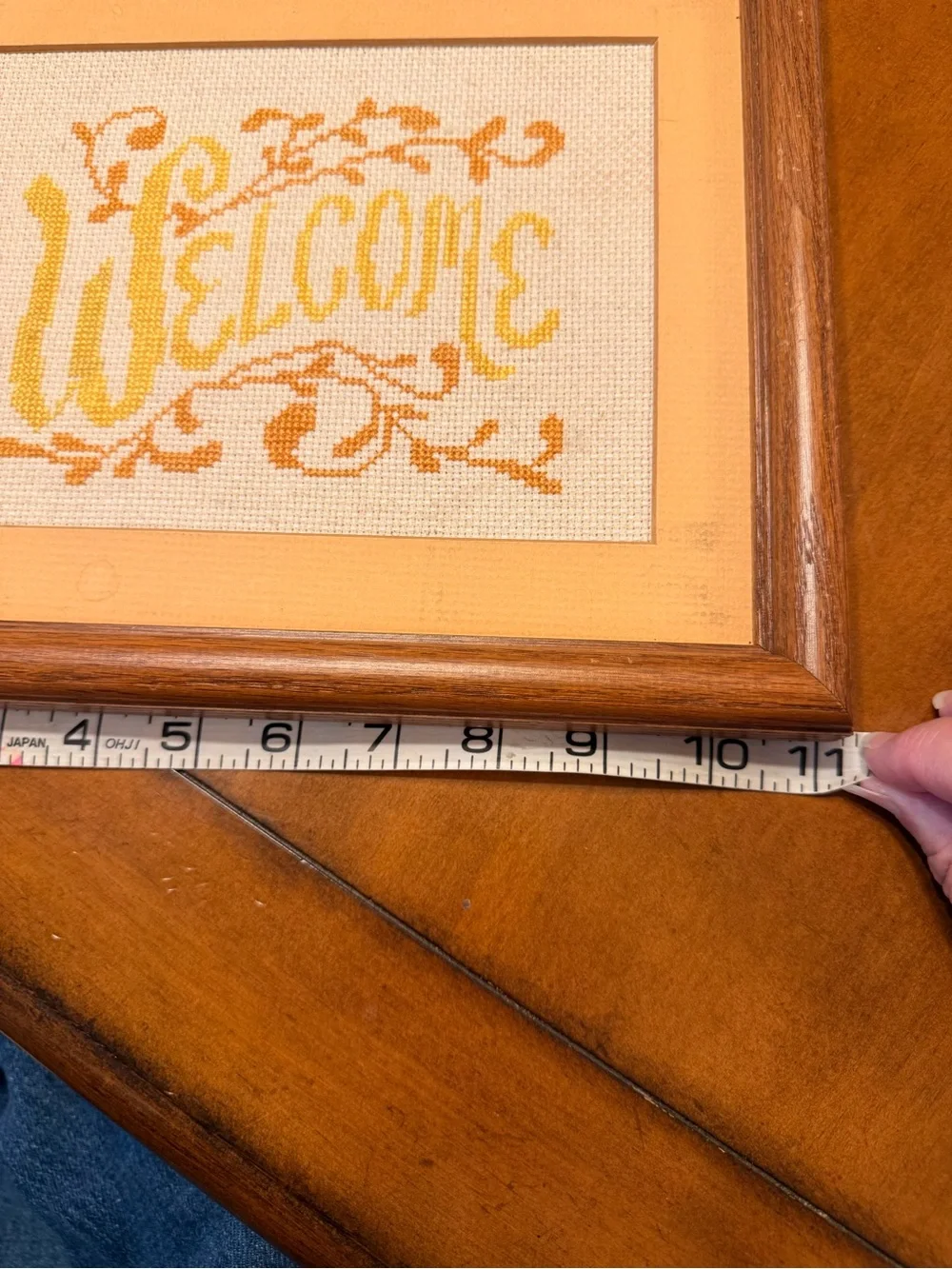 Vintage Wooden Framed Cross Stitch 